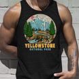 Yellowstone National Park Bison Retro Hiking Camping Outdoor Tank Top Gifts for Him