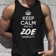 Zoe Name Gift Keep Calm And Let Zoe Handle It V2 Unisex Tank Top Gifts for Him