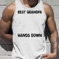 Best Grandpa Hands Down Kids Craft Handprints Fathers Day Unisex Tank Top Gifts for Him