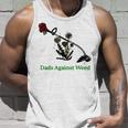 Dads Against Weed Funny Gardening Lawn Mowing Fathers Unisex Tank Top Gifts for Him
