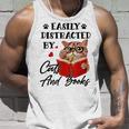 Easily Distracted By Cats And Books Cat Lover For Cat Lover Tank Top Gifts for Him