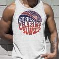 Forever Chasing Sunsets Word On Back Workout Summer Casual Summer Tank Top Gifts for Him