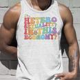 Groovy Hetero Heterosexuality In This Economy Lgbt Pride Unisex Tank Top Gifts for Him