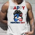 Happy Memorial Day 4Th Of July Messy Bun American Flag Unisex Tank Top Gifts for Him