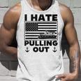I Hate Pulling Out Boating Pontoon Boat Captain Funny Retro Unisex Tank Top Gifts for Him