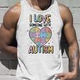 I Love Someone With Autism Kids Heart Puzzle Colorful Kids Unisex Tank Top Gifts for Him