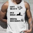 Lift Heavy Pet Dogs Drink Bourbon Unisex Tank Top Gifts for Him