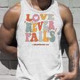 Love Never Fails Retro Positivity Quote Preppy Y2k Aesthetic Unisex Tank Top Gifts for Him