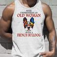 Never Underestimate An Old Woman With A French Bulldog Unisex Tank Top Gifts for Him