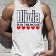 Olivia Is In The House Retro Hearts First Name Love Olivia Unisex Tank Top Gifts for Him