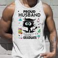 Proud Husband Of A Class Of 2023 Graduate Funny Black Cat Unisex Tank Top Gifts for Him