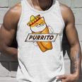 Purrito Cat Wearing A Sombrero In A Mexican Burrito Funny Unisex Tank Top Gifts for Him