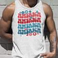 Vintage American Groovy 4Th Of July America Patriotic Usa Unisex Tank Top Gifts for Him