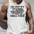 Vintage Retro Don't Try That In My Town American Flag Tank Top Gifts for Him