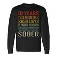 10 Year Sobriety Anniversary Vintage 10 Years Sober Long Sleeve T-Shirt Gifts ideas