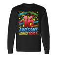 16Th Birthday Comic Style Awesome Since 2007 16 Year Old Boy Long Sleeve T-Shirt Gifts ideas