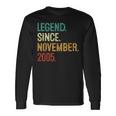 18 Years Old Legend Since November 2005 18Th Birthday Long Sleeve T-Shirt Gifts ideas