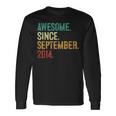 9 Year Old Awesome Since September 2014 9Th Birthday Long Sleeve Gifts ideas