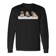 Adorable Beige Pug Puppies On Pink Long Sleeve T-Shirt Gifts ideas