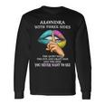 Alondra Name Alondra With Three Sides Long Sleeve T-Shirt Gifts ideas
