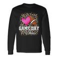 American Football Lover Game Day Leopard Cheetah Football Long Sleeve Gifts ideas