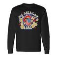 All American Retro Flower Babe 4Th Of July Usa Lip Patriotic Long Sleeve T-Shirt Gifts ideas