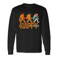 Bigfoot Happy Hallothanksmas Halloween Thanksgiving Xmas Long Sleeve T-Shirt Gifts ideas