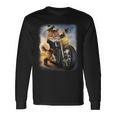 Biker Tabby Cat Riding Chopper Motorcycle Long Sleeve T-Shirt T-Shirt Gifts ideas