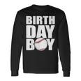 Birthday Boy Baseball Batter Catcher Pitcher Baseball Theme Long Sleeve T-Shirt Gifts ideas
