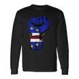 Cape Verde Cape Verdean Flag Power Handfist Cabo Pride Long Sleeve T-Shirt Gifts ideas
