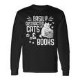 Cat Book Easily Distracted By Cats And Books Girls Boys Long Sleeve T-Shirt T-Shirt Gifts ideas