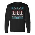 Chillin With My Snowmies Ugly Christmas Sweater Pajama Long Sleeve T-Shirt Gifts ideas