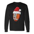 Christmas Football Ball Santa Hat Xmas Boys Team Sport Long Sleeve T-Shirt Gifts ideas