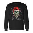 Cool Skull Beard Santa Pirate Christmas Jolly Roger Pajamas Long Sleeve T-Shirt Gifts ideas