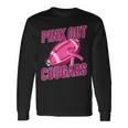 Cougars Pink Out Football Tackle Breast Cancer Long Sleeve T-Shirt Gifts ideas