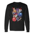 Cute Christmas Cats In Space Ornaments Graphic Long Sleeve T-Shirt Gifts ideas