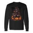 Cute Kittens And Spooky Pumpkins Halloween Witches Black Cat Long Sleeve T-Shirt Gifts ideas