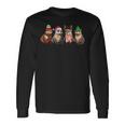 Cute Otter Christmas Pajama Xmas Lights Animals Lover Long Sleeve T-Shirt Gifts ideas