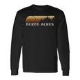 Derby Acres Ca Vintage Evergreen Sunset Eighties Retro Long Sleeve T-Shirt Gifts ideas