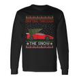 Drifting Through The Snow Ugly Christmas Sweater Tree Car Long Sleeve T-Shirt Gifts ideas