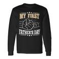 My First Fathers Day Daddy Dad Papa First Fathers Day Long Sleeve T-Shirt Gifts ideas