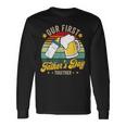 Our First Fathers Day Together Vintage New Dad Matching Long Sleeve T-Shirt Gifts ideas