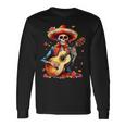 Floral Guitar Dia De Los Muertos Cute Mariachi Day Of Dead Long Sleeve T-Shirt Gifts ideas