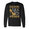 Gemini Girl Stepping Into My Birthday Like A Boss Heel Long Sleeve T-Shirt Gifts ideas