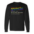 Guncle Definition Gay Lgbtq Pride Month Supporter Graphic Long Sleeve T-Shirt Gifts ideas