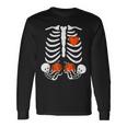 Halloween Twin Pregnant Skeleton Twins Baby Xray Rib Cage Long Sleeve T-Shirt Gifts ideas