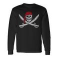 Jolly Roger Pirate Skull And Cutlasses Flag Distressed Long Sleeve T-Shirt Gifts ideas