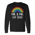 Just Married Engaged Lgbt Gay Wedding Mr And Mr Est 2023 Long Sleeve T-Shirt T-Shirt Gifts ideas