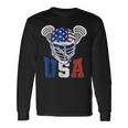 Lacrosse American Flag Lax Helmet 4Th Of July Usa Patriotic Long Sleeve T-Shirt T-Shirt Gifts ideas