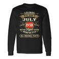 Legends Were Born In July 1958 65Th Birthday Long Sleeve T-Shirt Gifts ideas